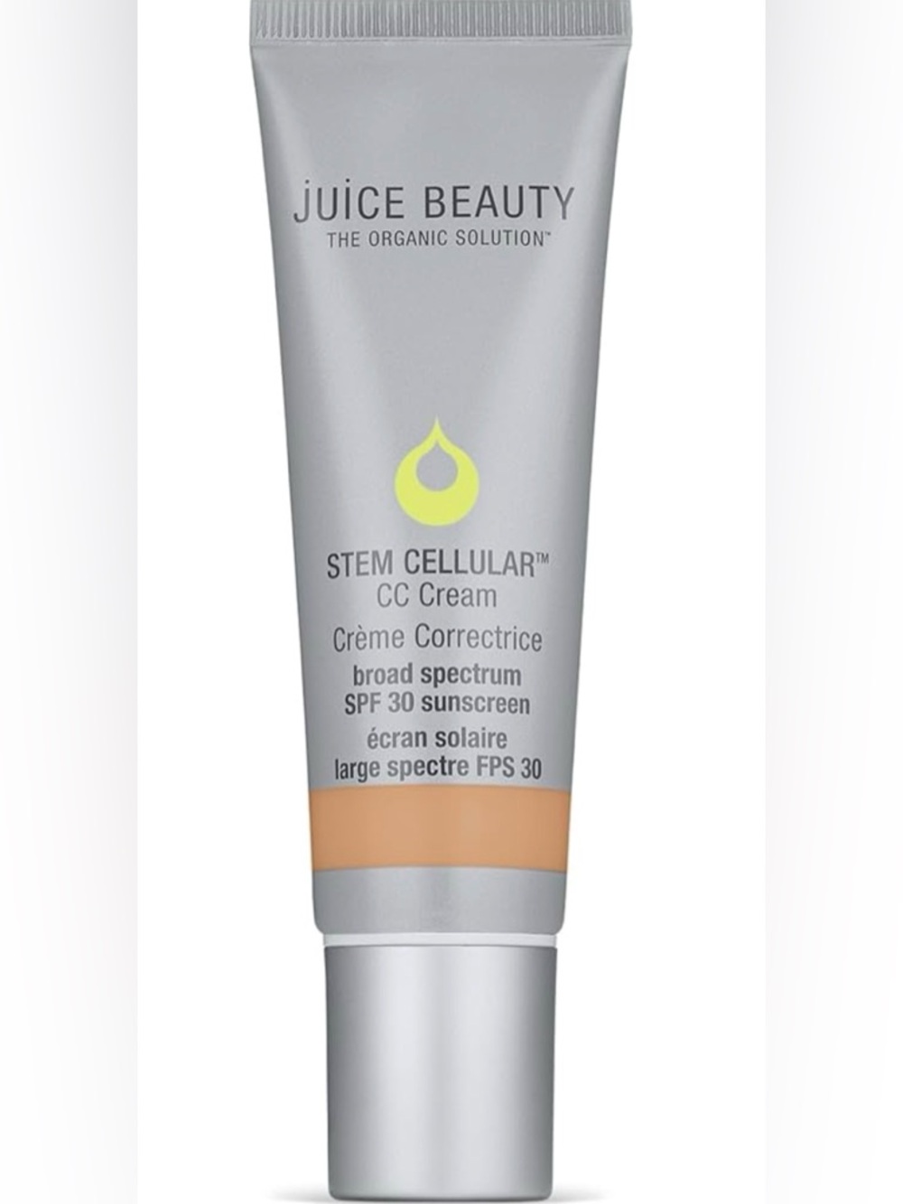 Juice Beauty CC Cream SPF 30 - Silver Tube with Yellow Accent and Cream Shade